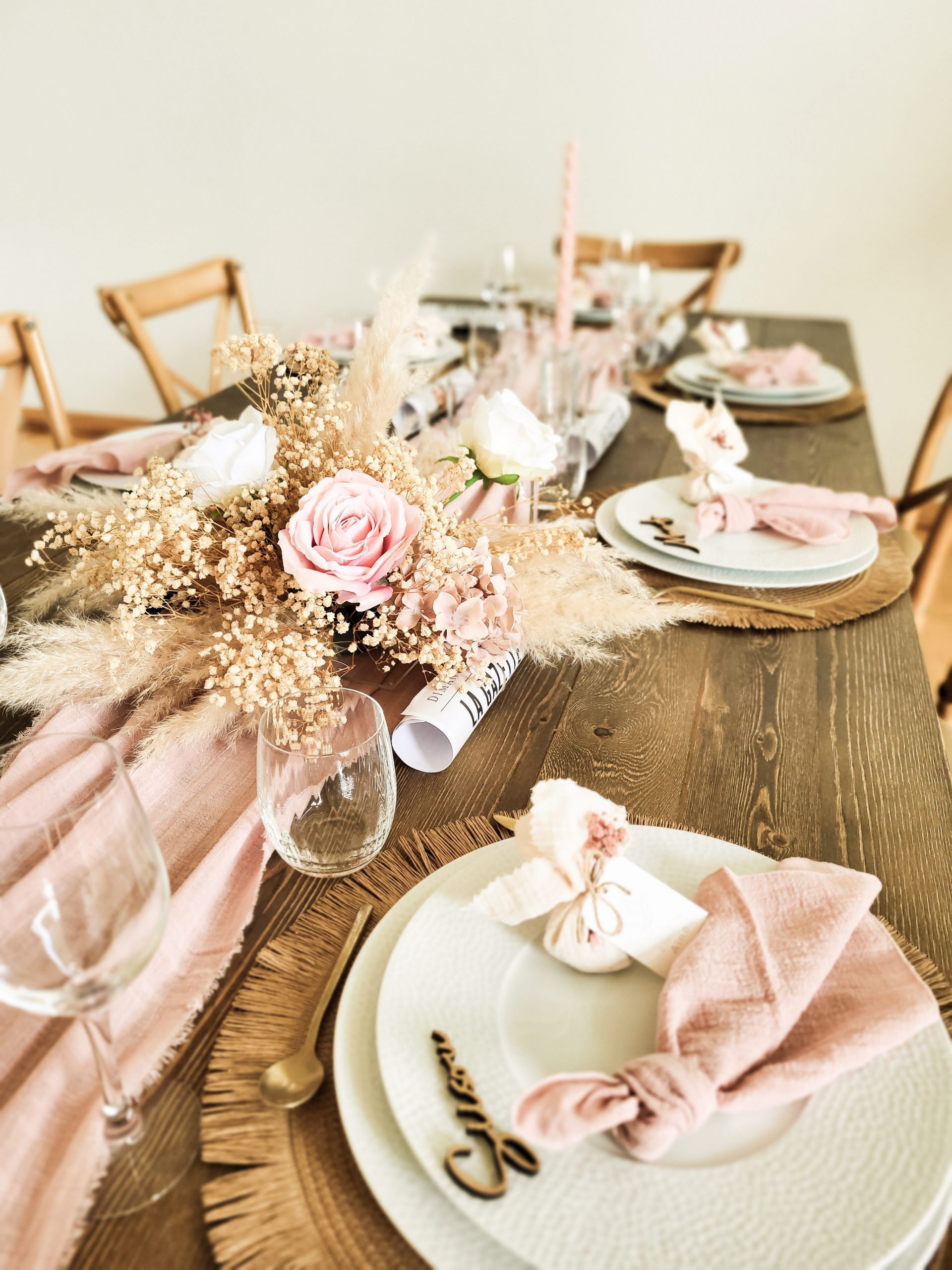 Décoration de table baptême en location bretagne