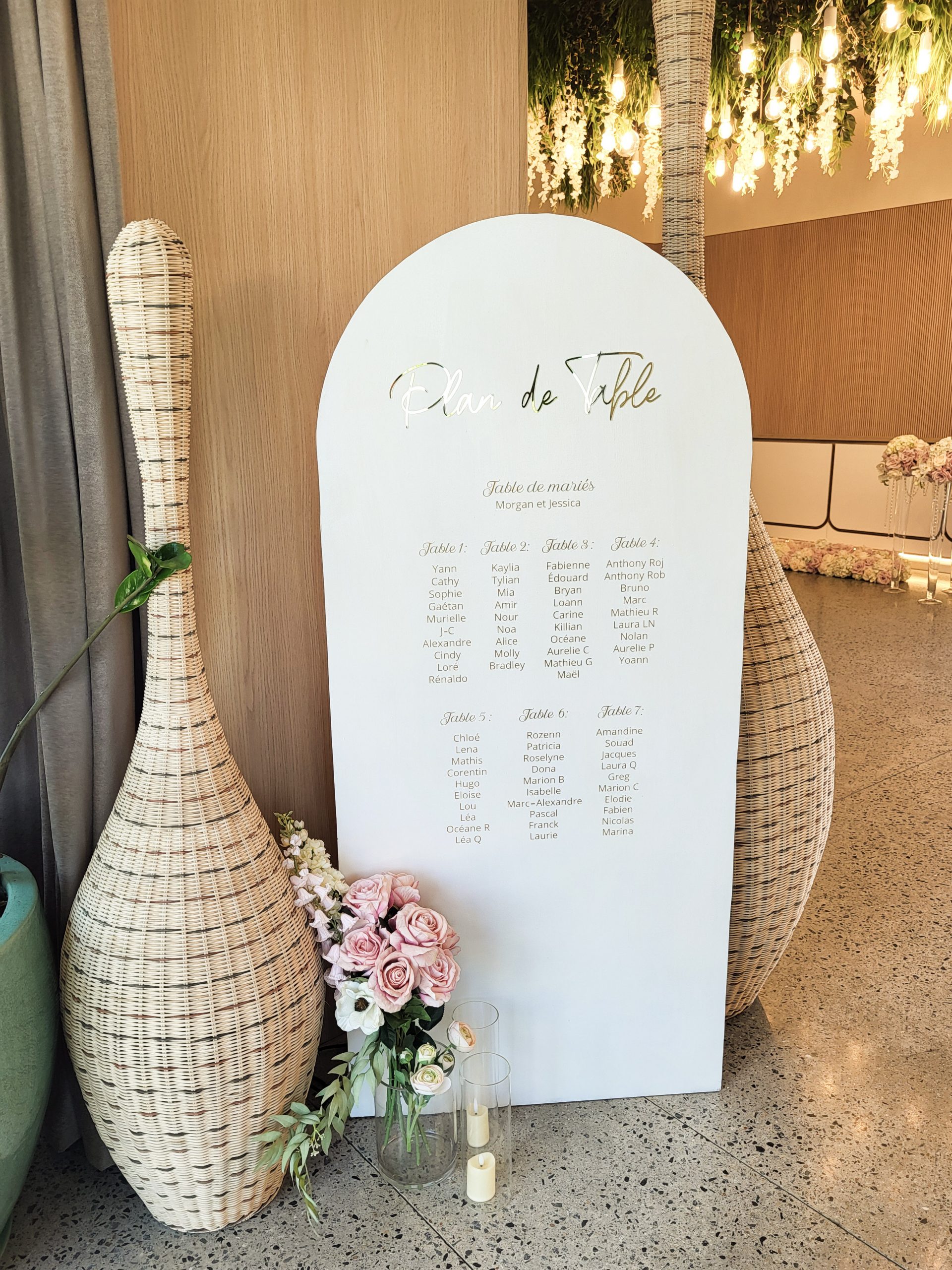 plan de table sur mesure sur vannes 